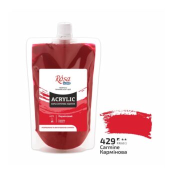 Akriliniai dažai karminas 200ml Rosa studio (429)