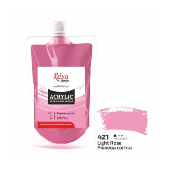 Akriliniai dažai šviesiai rožiniai 200ml Rosa studio (421)