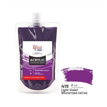 Akriliniai dažai šviesiai violetiniai 200ml Rosa studio (419)