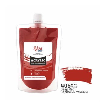 Akriliniai dažai tamsiai raudoni 200ml Rosa studio (406)