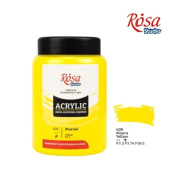 Akriliniai dažai geltoni 400ml Rosa Studio (409)