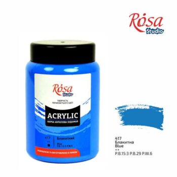 Akriliniai dažai šviesiai mėlyni 400ml Rosa Studio (417)